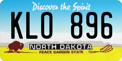 ND license plate KLO896