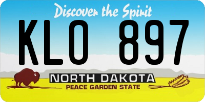 ND license plate KLO897