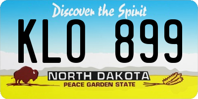 ND license plate KLO899