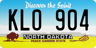 ND license plate KLO904