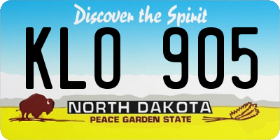 ND license plate KLO905