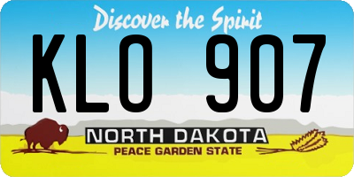 ND license plate KLO907