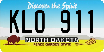 ND license plate KLO911
