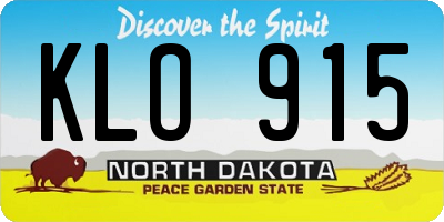 ND license plate KLO915
