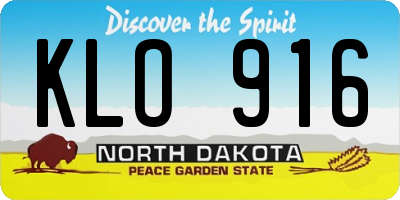 ND license plate KLO916