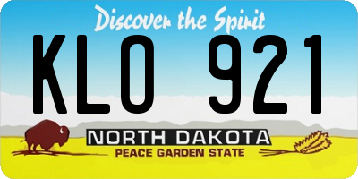 ND license plate KLO921