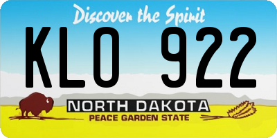 ND license plate KLO922