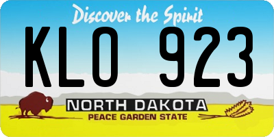 ND license plate KLO923