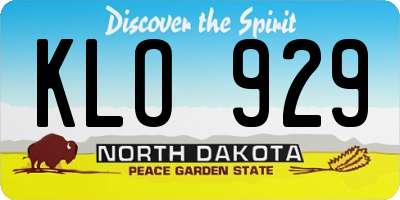 ND license plate KLO929