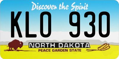 ND license plate KLO930