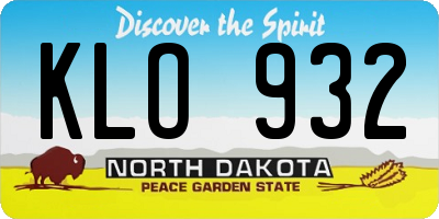 ND license plate KLO932