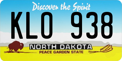 ND license plate KLO938