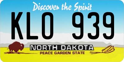 ND license plate KLO939