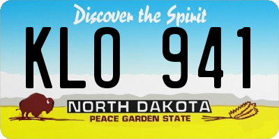 ND license plate KLO941