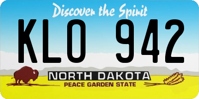 ND license plate KLO942