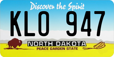 ND license plate KLO947