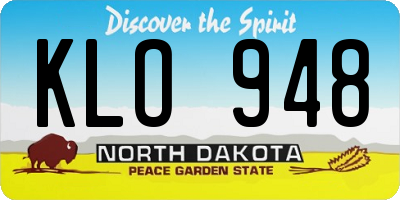 ND license plate KLO948