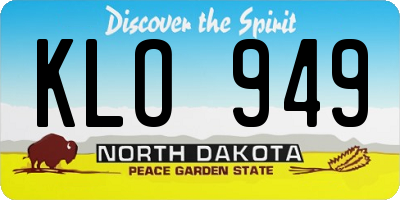 ND license plate KLO949