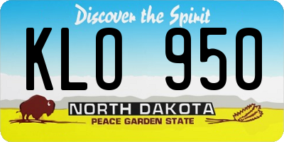 ND license plate KLO950