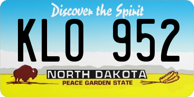 ND license plate KLO952