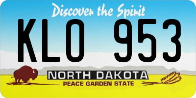 ND license plate KLO953