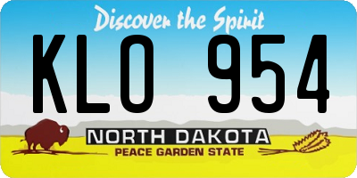 ND license plate KLO954