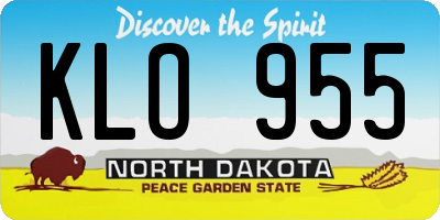 ND license plate KLO955