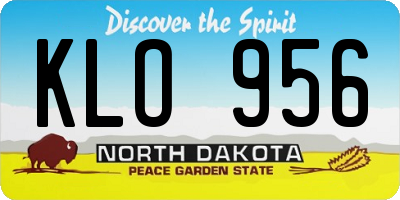 ND license plate KLO956