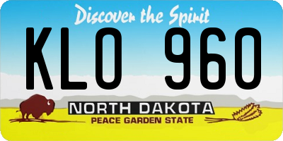 ND license plate KLO960