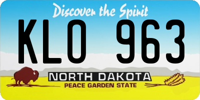 ND license plate KLO963
