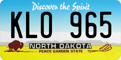 ND license plate KLO965