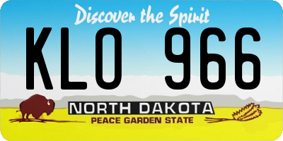 ND license plate KLO966