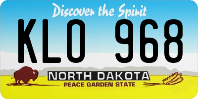 ND license plate KLO968