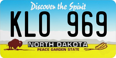 ND license plate KLO969