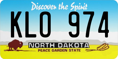 ND license plate KLO974