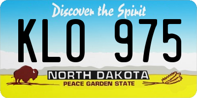ND license plate KLO975