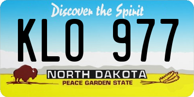 ND license plate KLO977