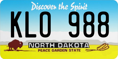 ND license plate KLO988