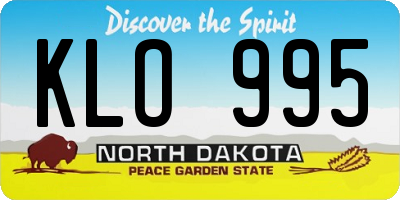 ND license plate KLO995