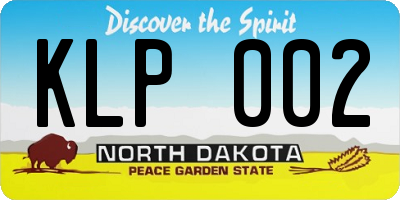 ND license plate KLP002