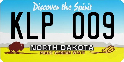 ND license plate KLP009