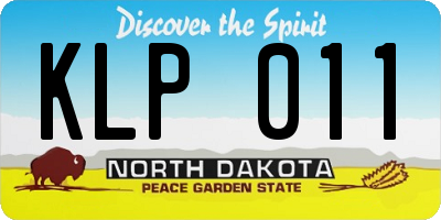 ND license plate KLP011