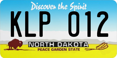 ND license plate KLP012