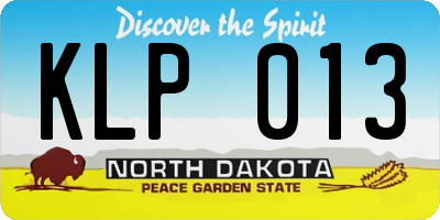 ND license plate KLP013