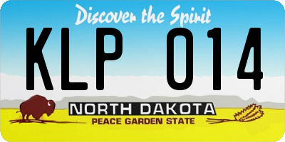 ND license plate KLP014
