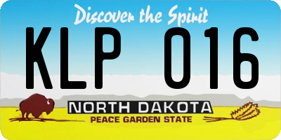 ND license plate KLP016