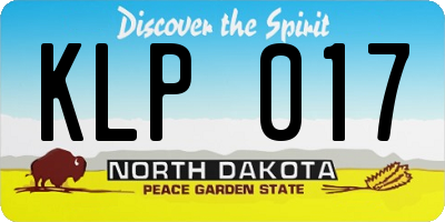 ND license plate KLP017