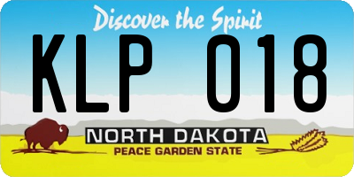 ND license plate KLP018