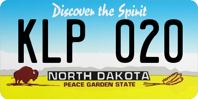 ND license plate KLP020