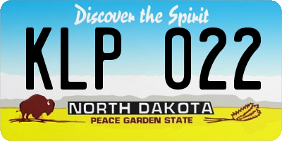 ND license plate KLP022